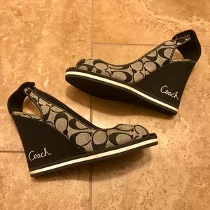 Coach Tarrah platform wedge heel sandals